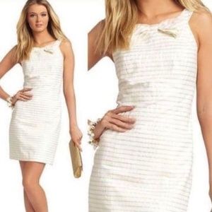 Lilly Pulitzer Henley White Gold Striped Dress 2
